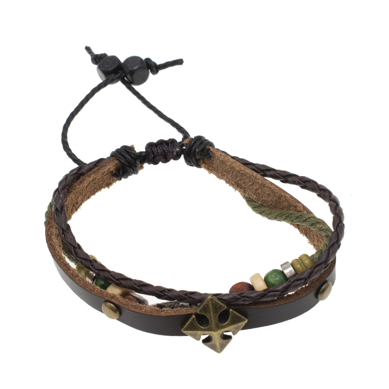 PULSERA MEN GOLDEN LEATHERS