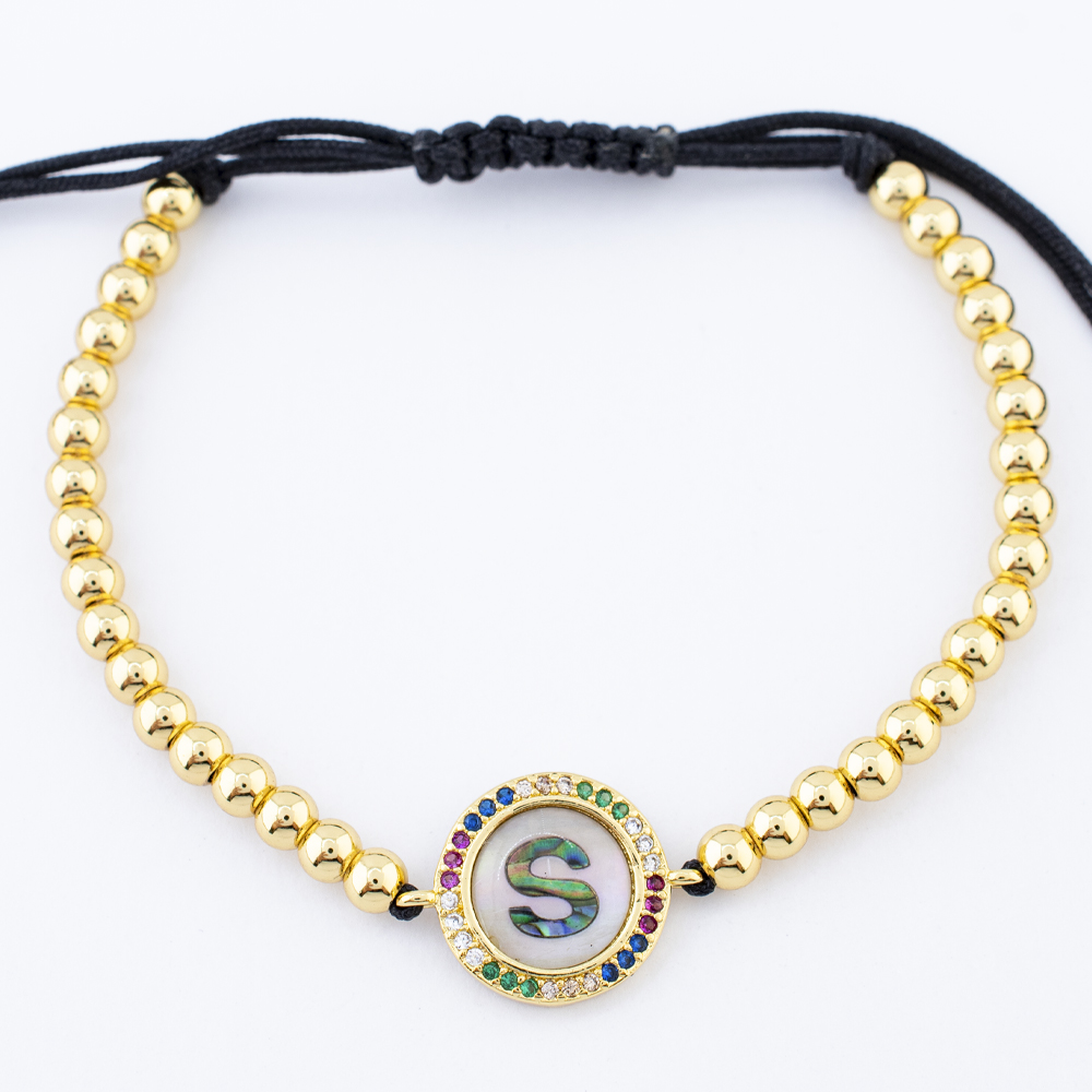PULSERA CHAPA GOLDEN STONE