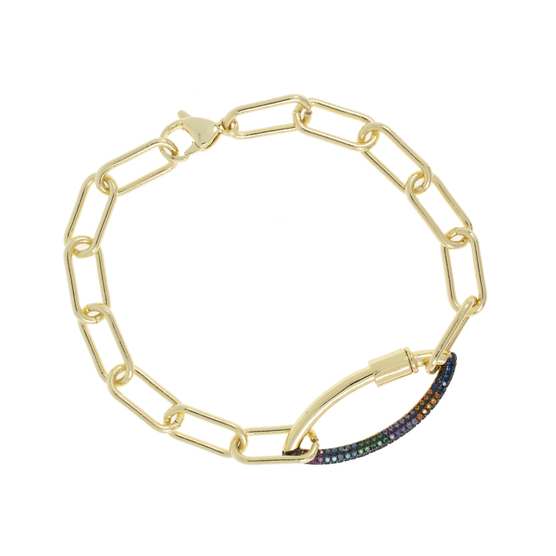 PULSERA CHAPA GOLDEN RAINBOW