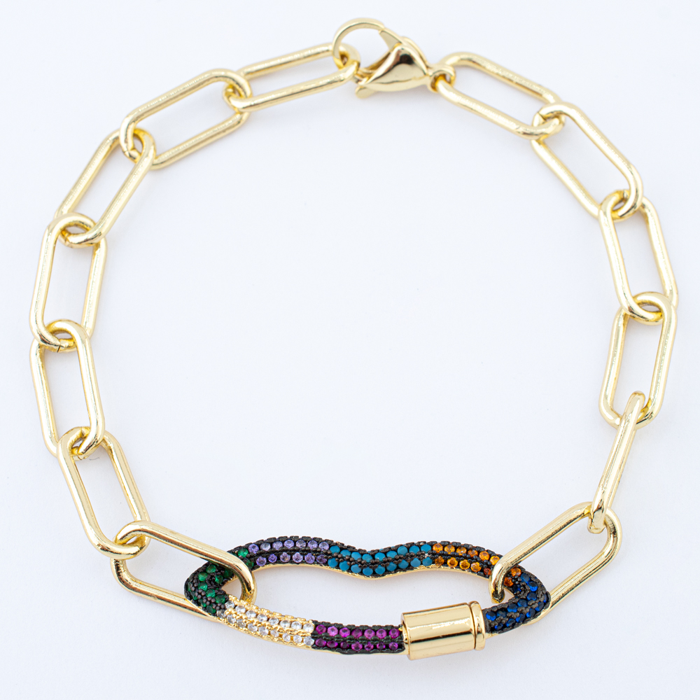 PULSERA CHAPA GOLDEN RAINBOW