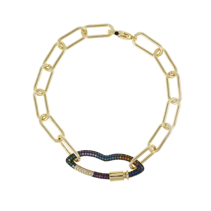 PULSERA CHAPA GOLDEN RAINBOW