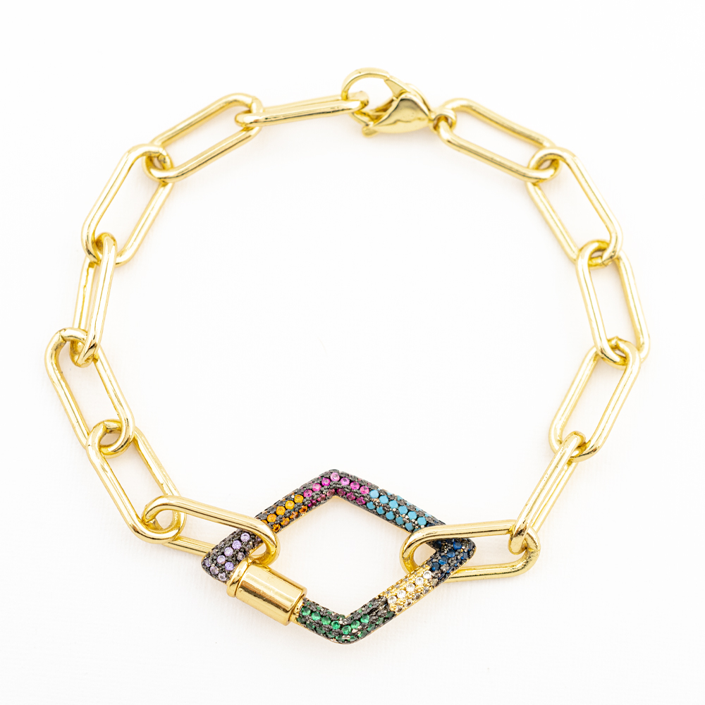 PULSERA CHAPA GOLDEN RAINBOW