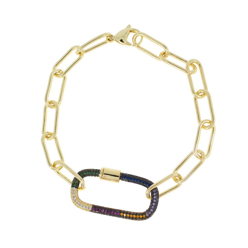 PULSERA CHAPA GOLDEN RAINBOW