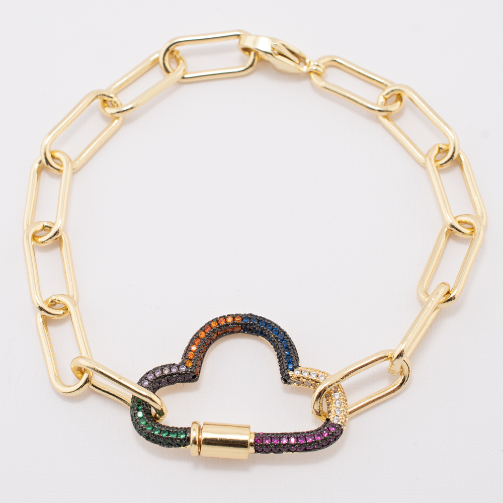 PULSERA CHAPA GOLDEN RAINBOW