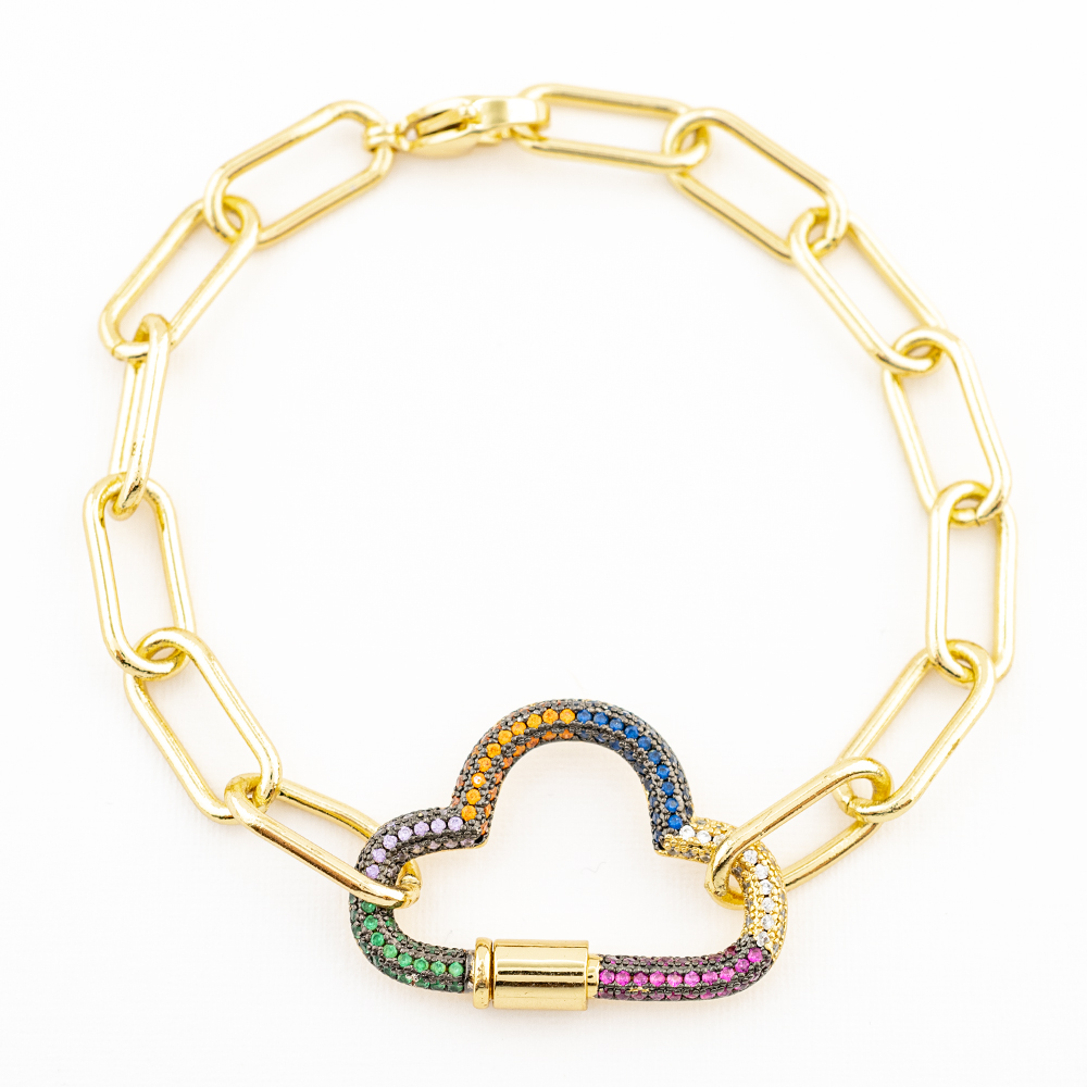PULSERA CHAPA GOLDEN RAINBOW