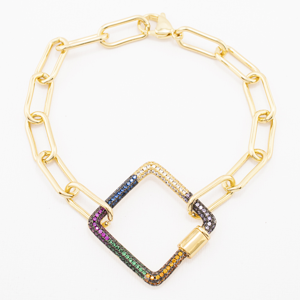 PULSERA CHAPA GOLDEN RAINBOW