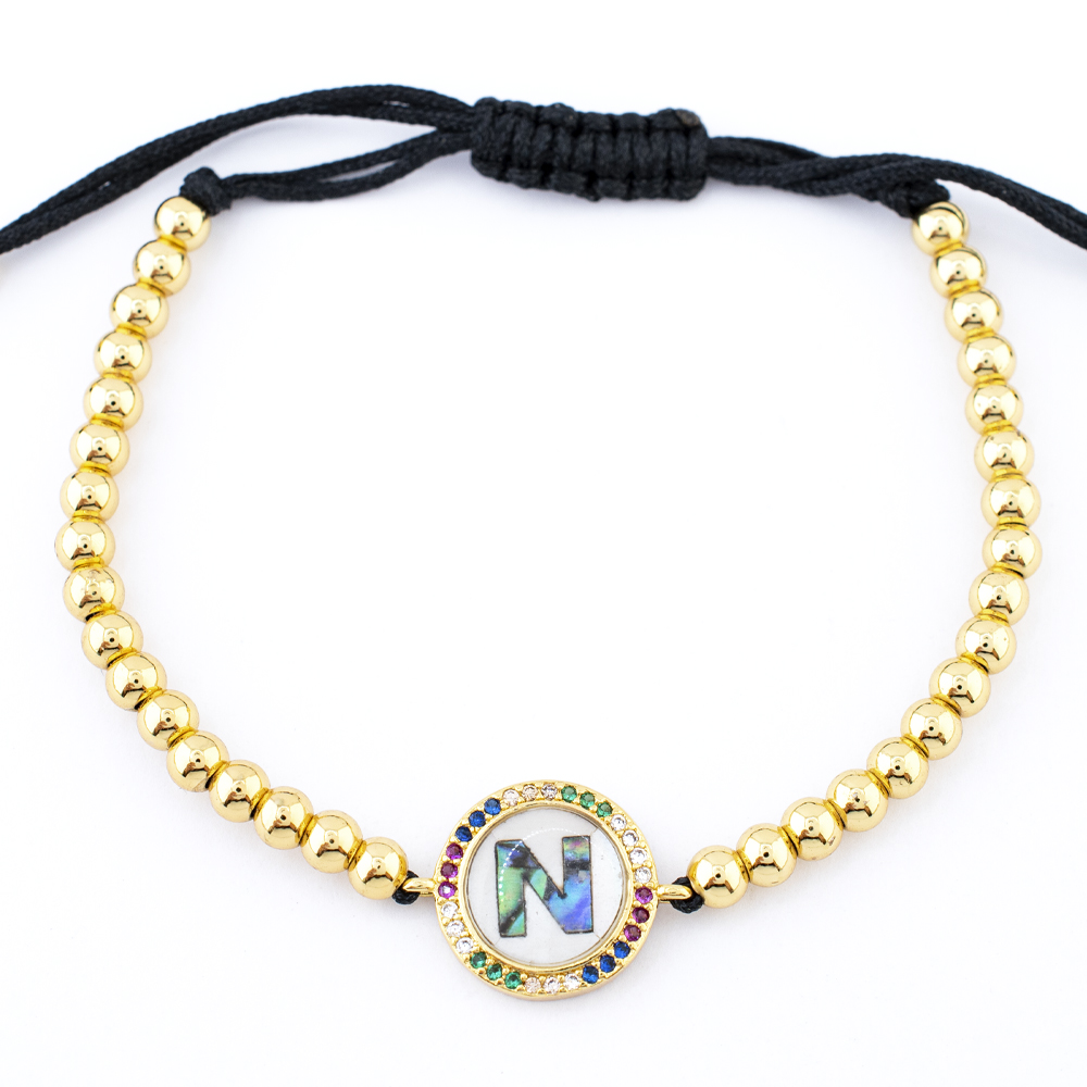 PULSERA CHAPA GOLDEN STONE