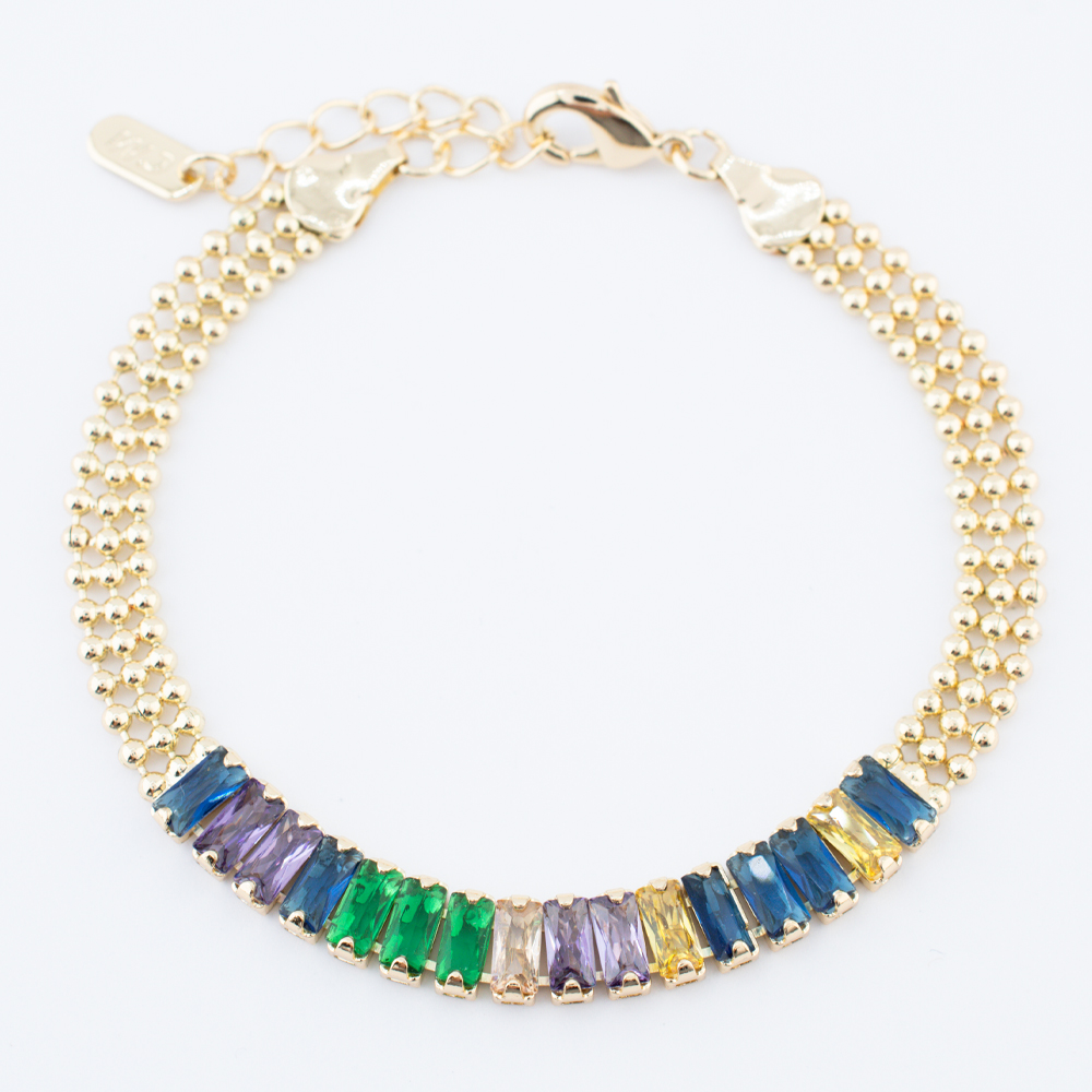PULSERA CHAPA GOLDEN RAINBOW