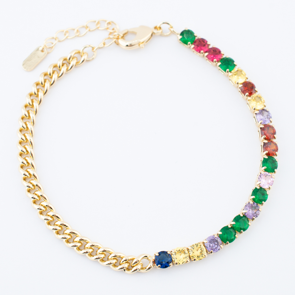 PULSERA CHAPA GOLDEN RAINBOW