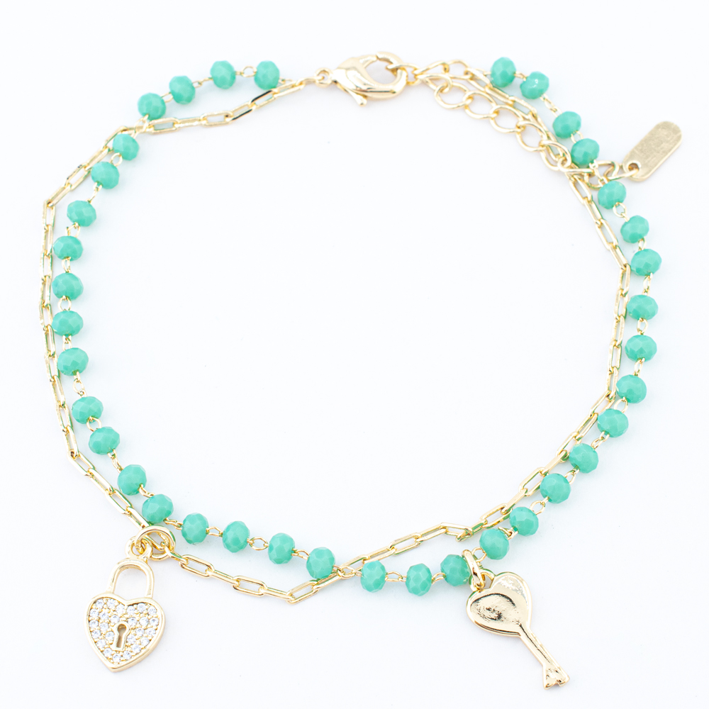 PULSERA CHAPA GOLDEN STONE