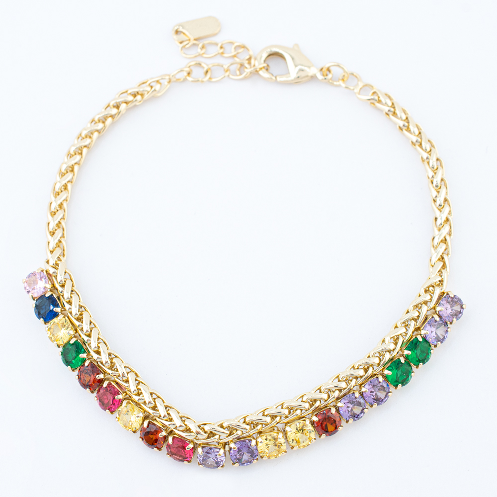 PULSERA CHAPA GOLDEN RAINBOW