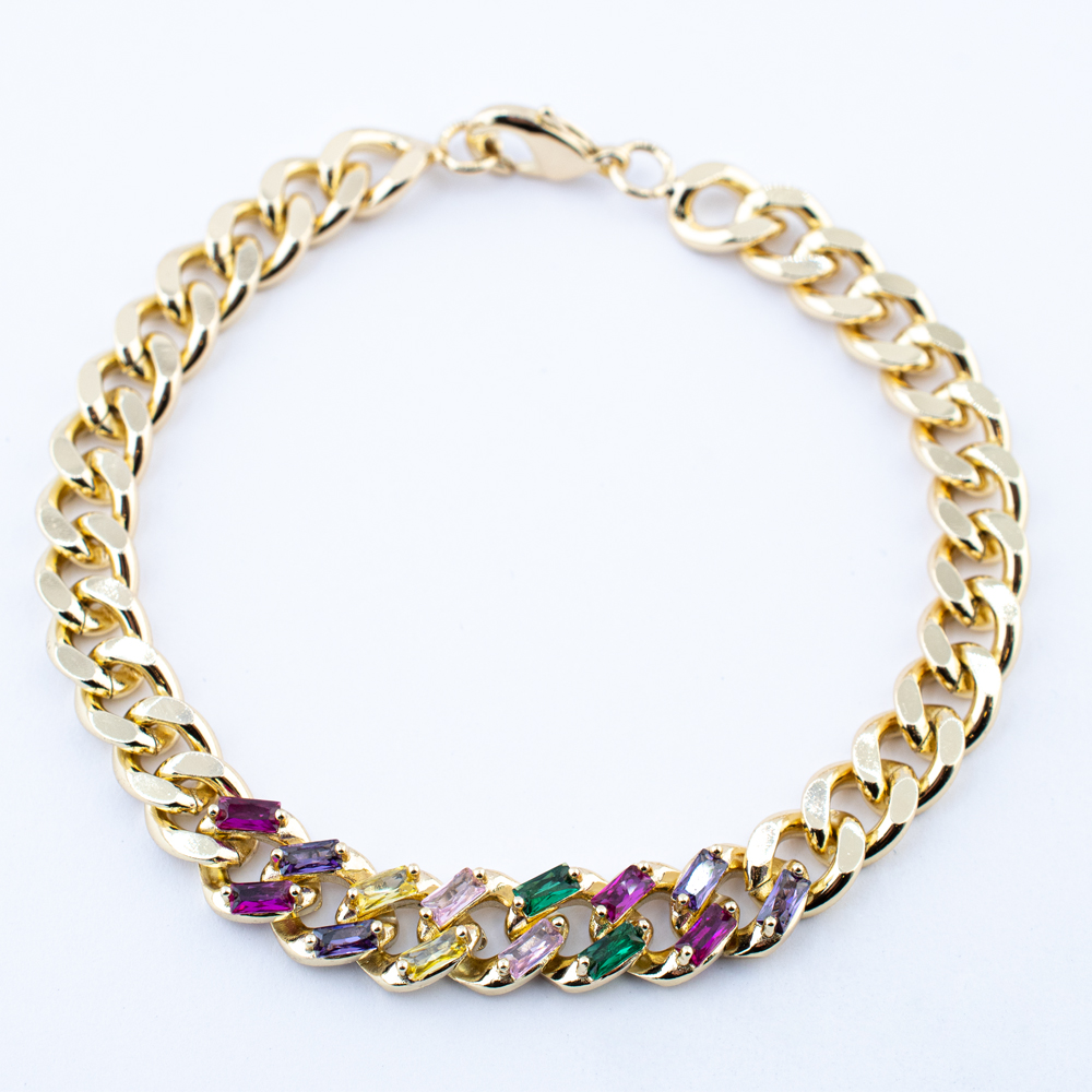 PULSERA CHAPA GOLDEN RAINBOW