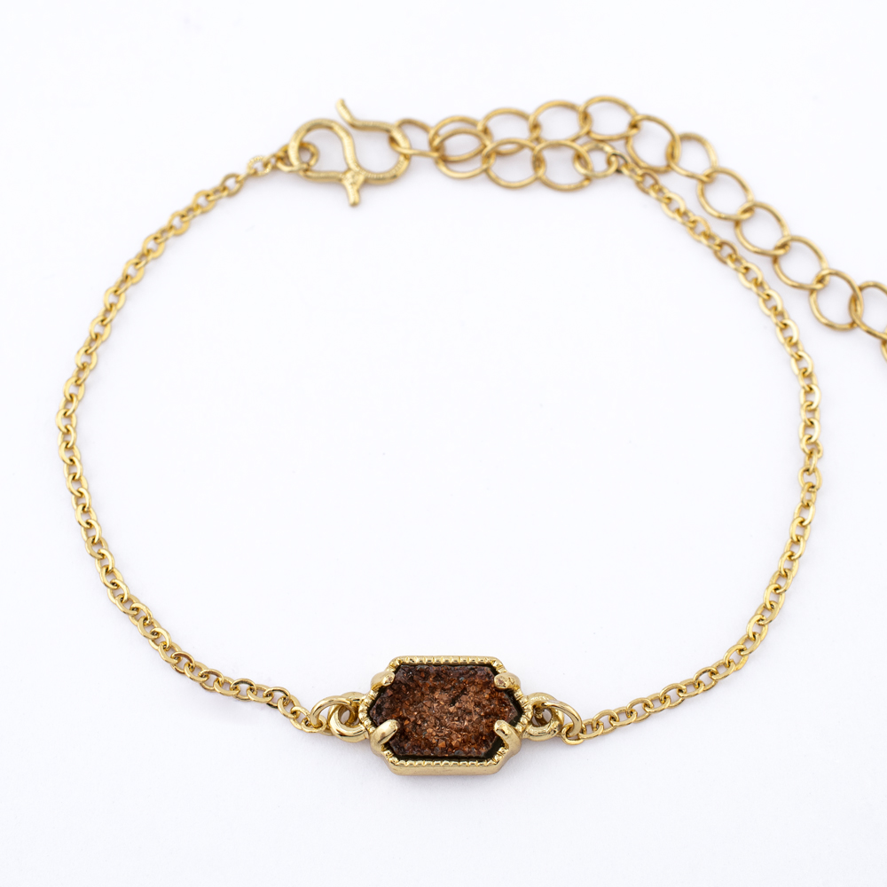 PULSERA CHAPA GOLDEN STONE