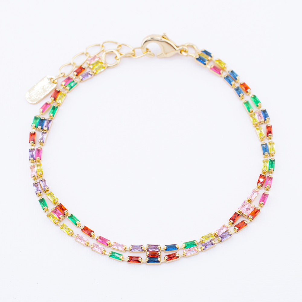 PULSERA CHAPA GOLDEN RAINBOW