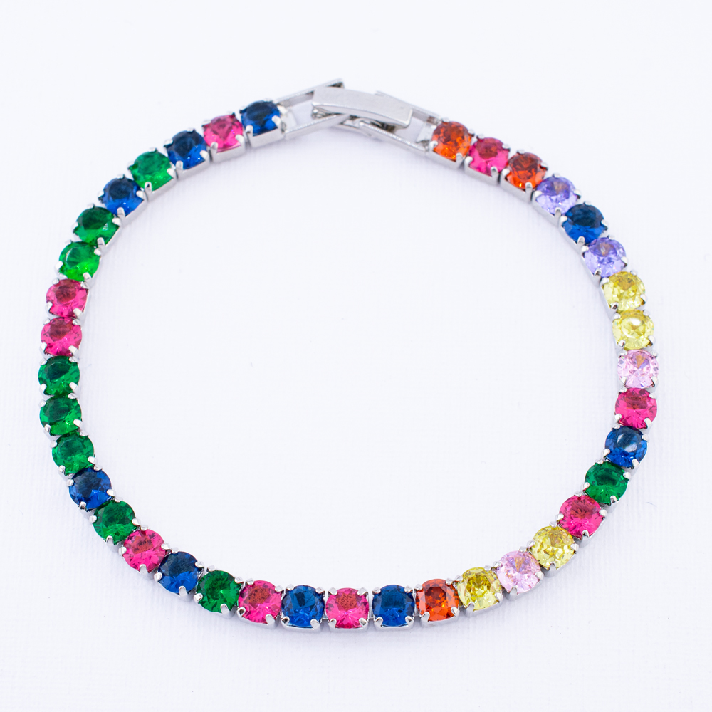 PULSERA RODIO SILVER RAINBOW